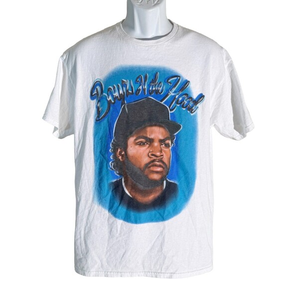 BOYZ N THE HOOD ICE CUBE Short Sleeve White T-Shirt Large - Picture 1 of 4